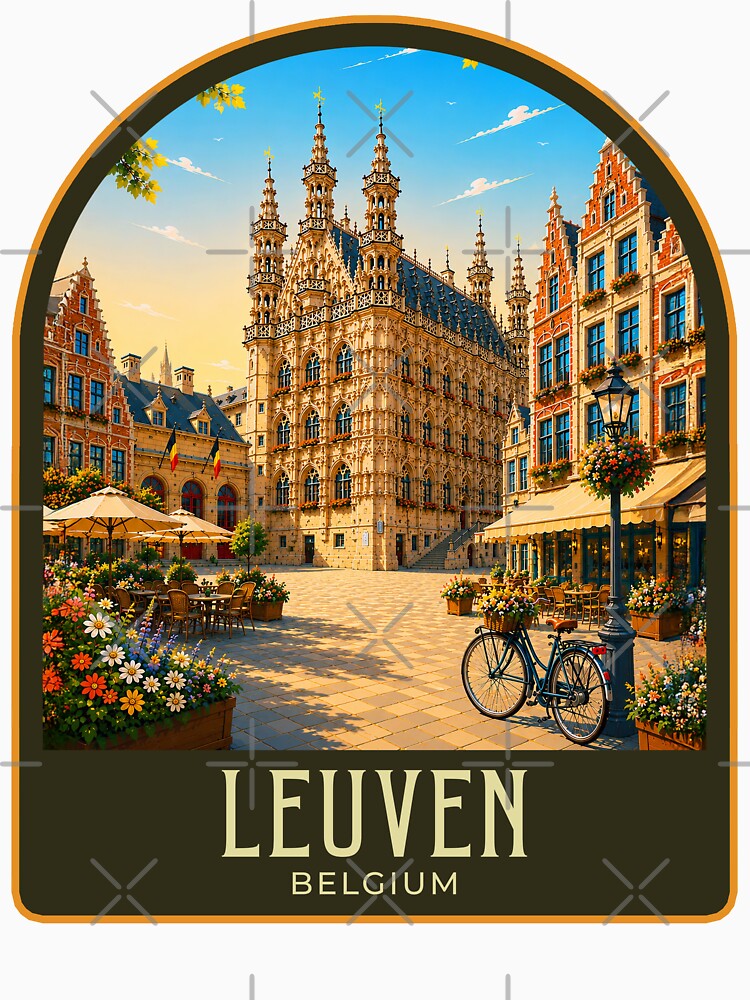 Leuven Vintage Travel Illustration by HomeLivingCo