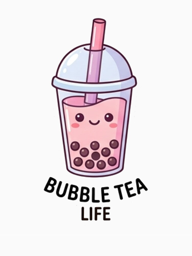 Cute Kawaii Bubble Tea Life Boba Illustration by Rehnair