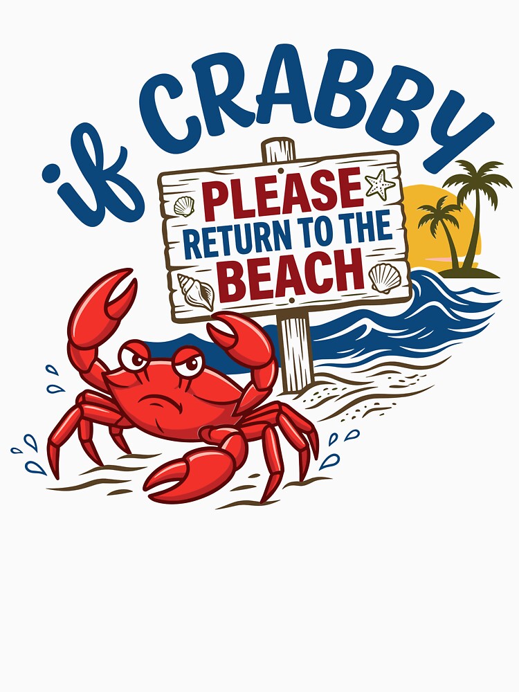 Funny Grumpy Crab Beach Vacation Gift by KroghDs