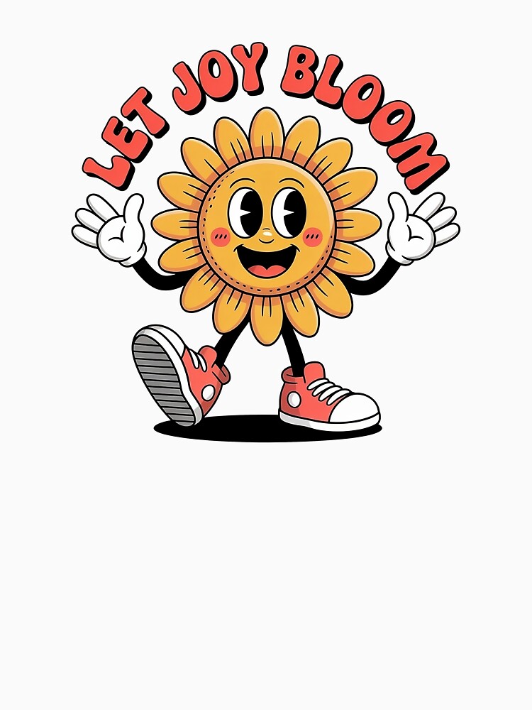 Let Joy Bloom – Retro Happy Flower Art by Estalon