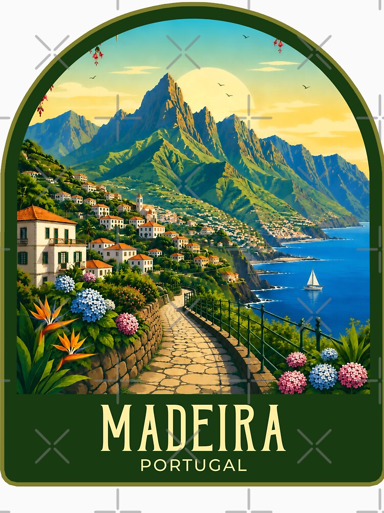 Madeira Vintage Travel Illustration by HomeLivingCo