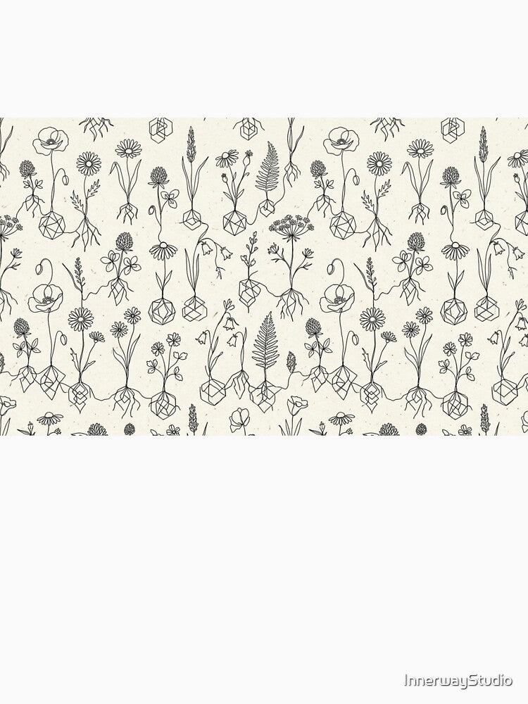 The Wildflower Blueprint - Continuous Line Meadow Flowers Pattern by InnerwayStudio