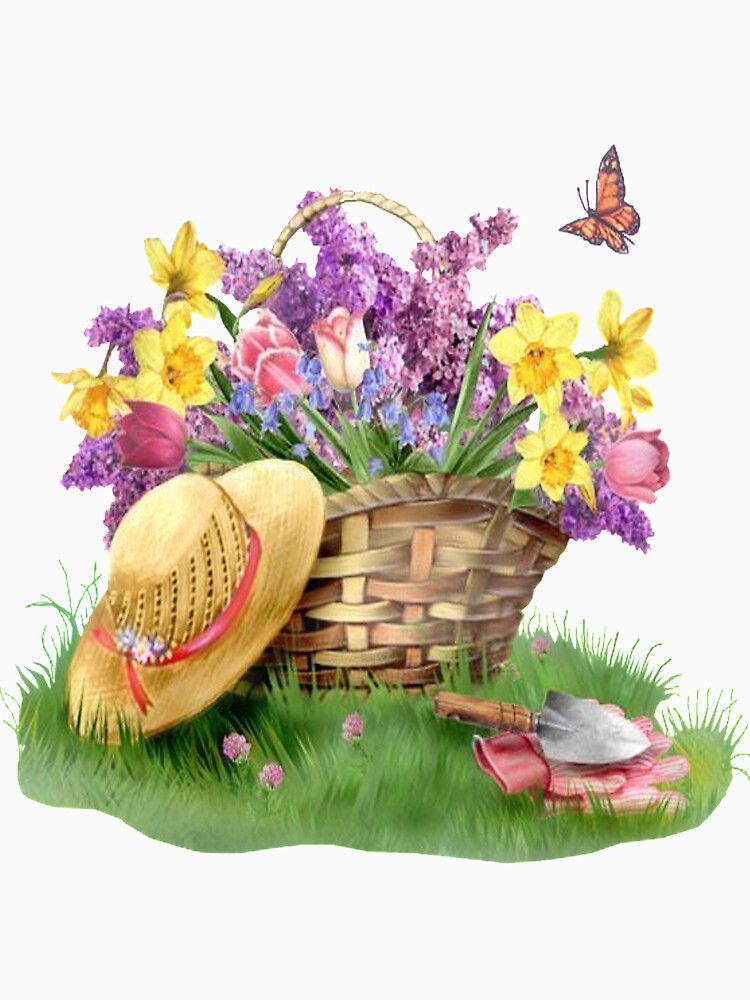 Basket of spring time flowers by SuperMerchMan