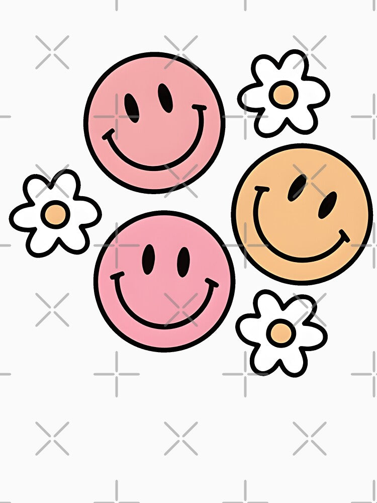 Smiley Faces Flowers Retro Groovy by XuanhieuBp