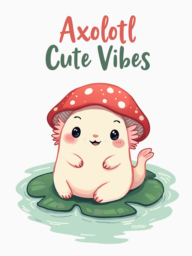 Axolotl Cute Vibes Illustration by FiesterArt