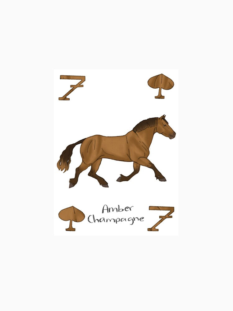 Amber champagne horse playing card by HarpsZoology