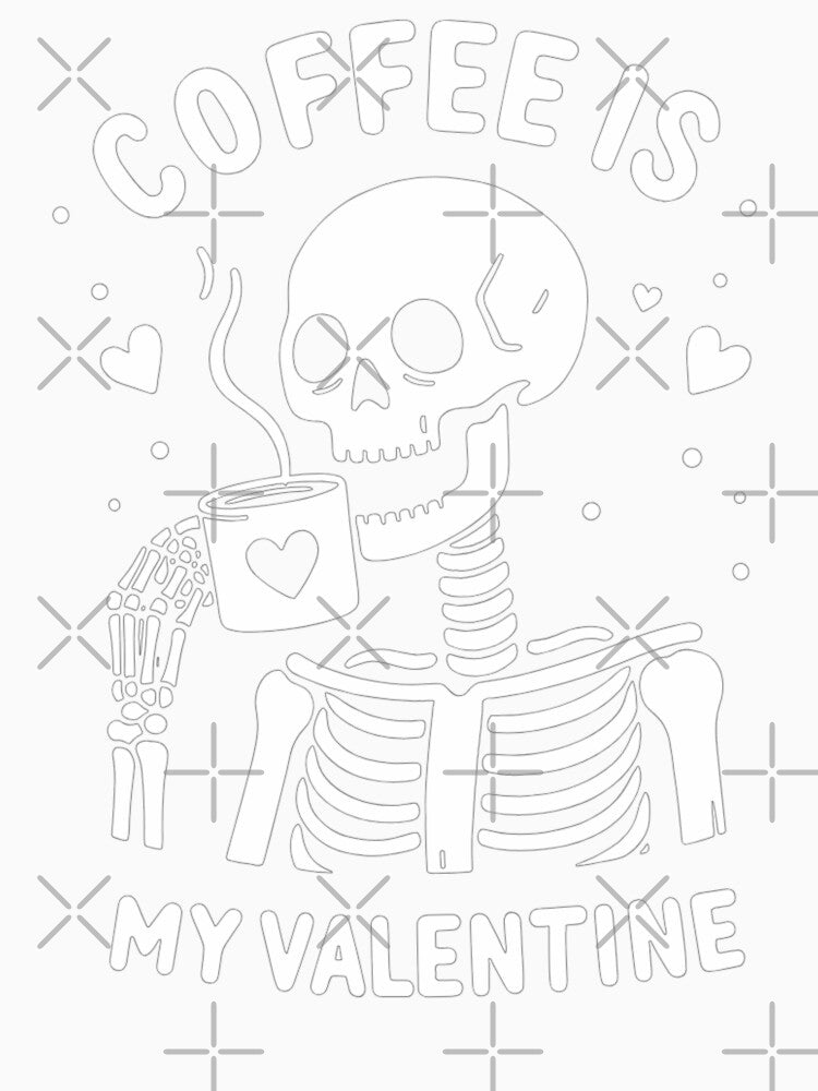 Bee my Valentine - skeleton valentine - Couple valentine coffee by teedory