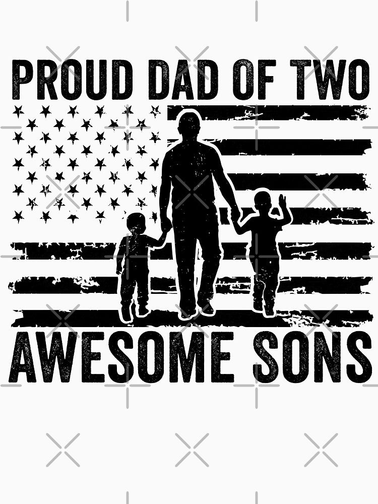 Proud Dad of Two Awesome Sons Shirt | Father of Boys Gift | Proud Dad Family Design by 76Valeria