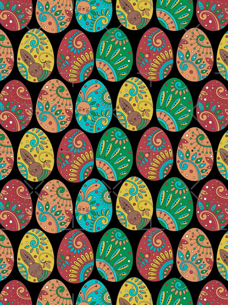 Easter Eggs bright,vibrant trendy art pattern by cutecrazytshirt