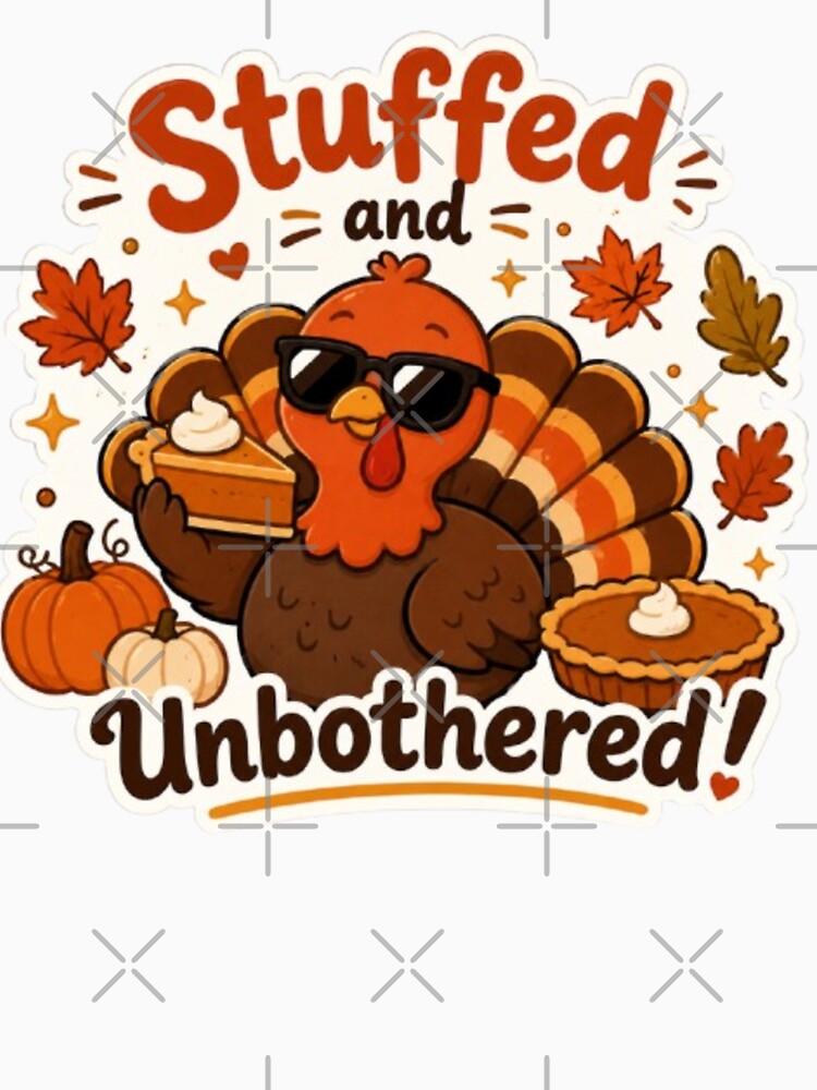 Stuffed And Unbothered Funny Turkey by Snurly