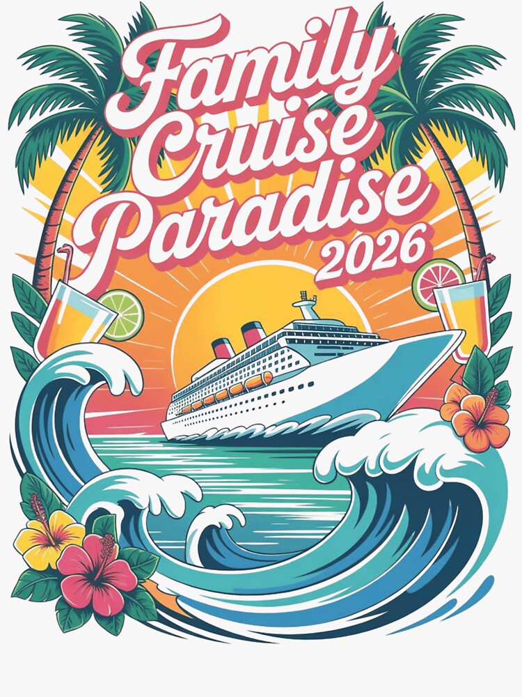 Family Cruise Paradise 2026 – Tropical Vacation Matching Design for Family Trip, Cruise Lovers & Summer Holiday Vibes by omar ousalah