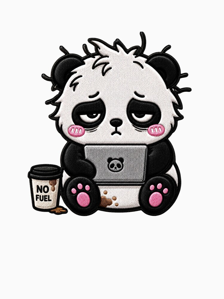 Burnout Panda Embroidery Patch Funny Kawaii by ColorSplash123