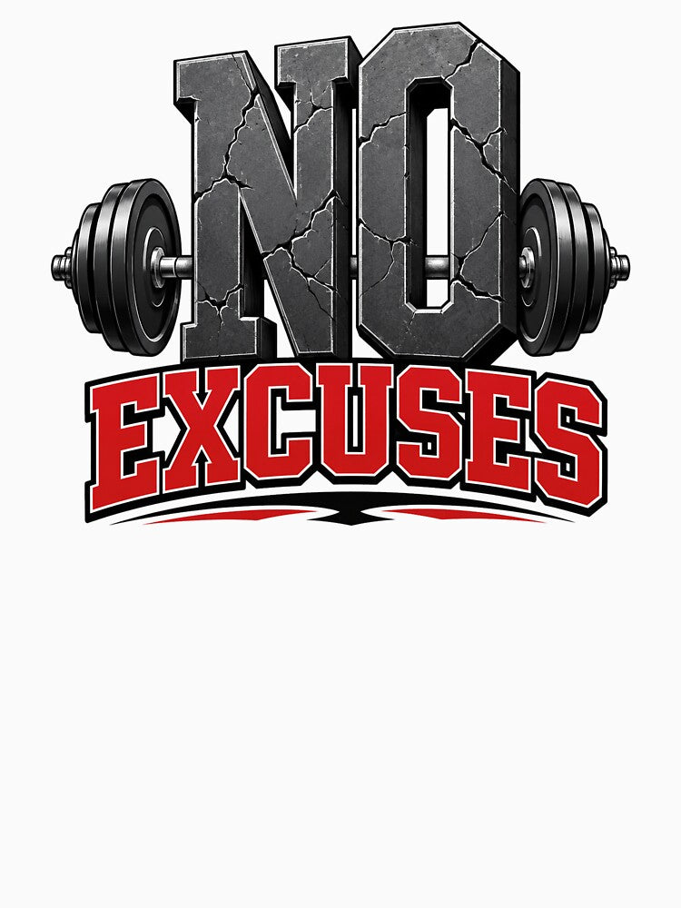 No Excuses Gym Motivation Weightlifting Graphic by the-dovlat