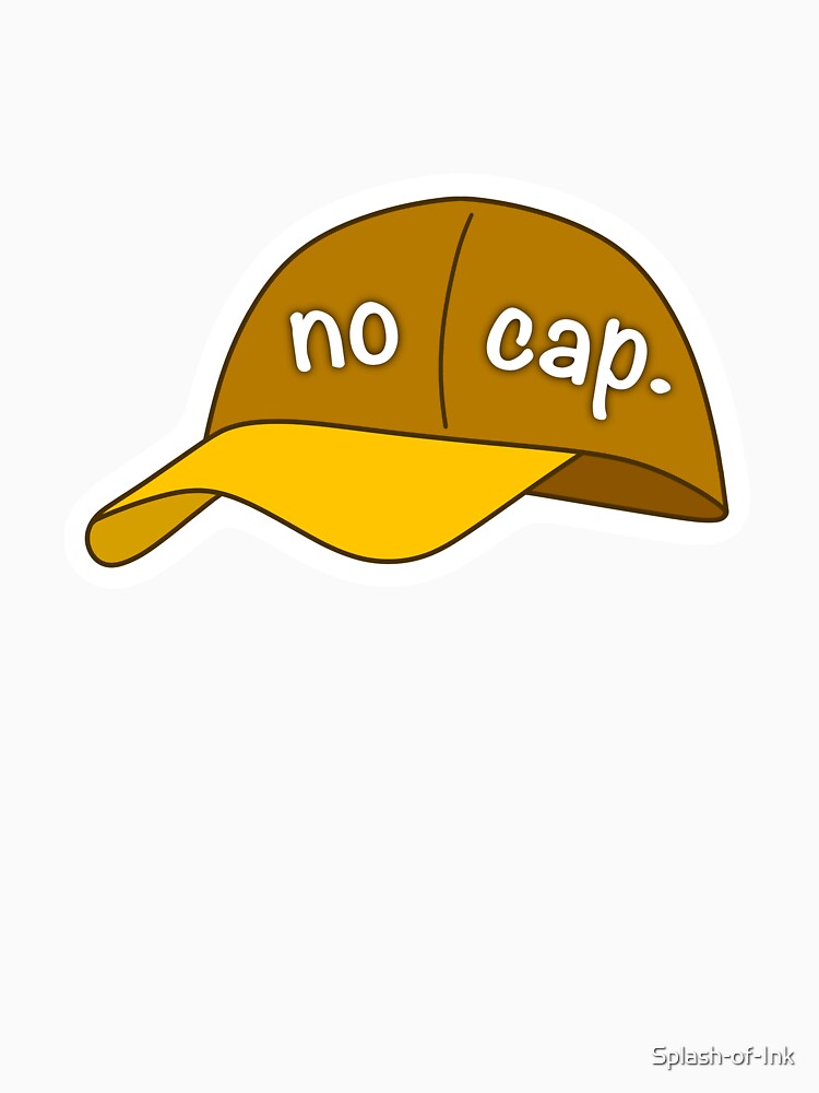 No Cap Gen Z Funny Slang Sticker Yellow by Splash-of-Ink