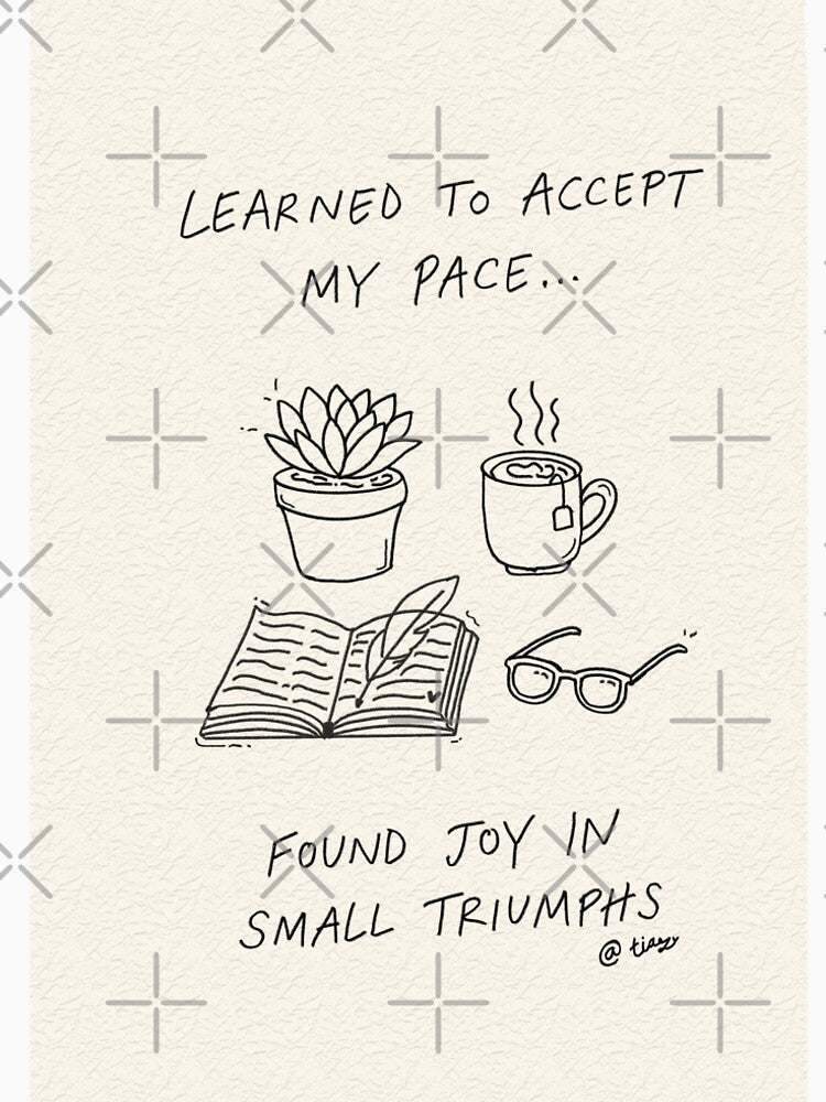 Joy in Small Triumphs - Minimalist Self-Care Line Art by spotia