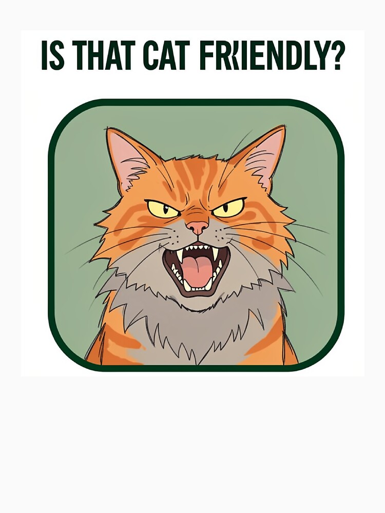 Is That Cat Friendly? Funny Grumpy Cat Lover Gift by Exclusive-Marma