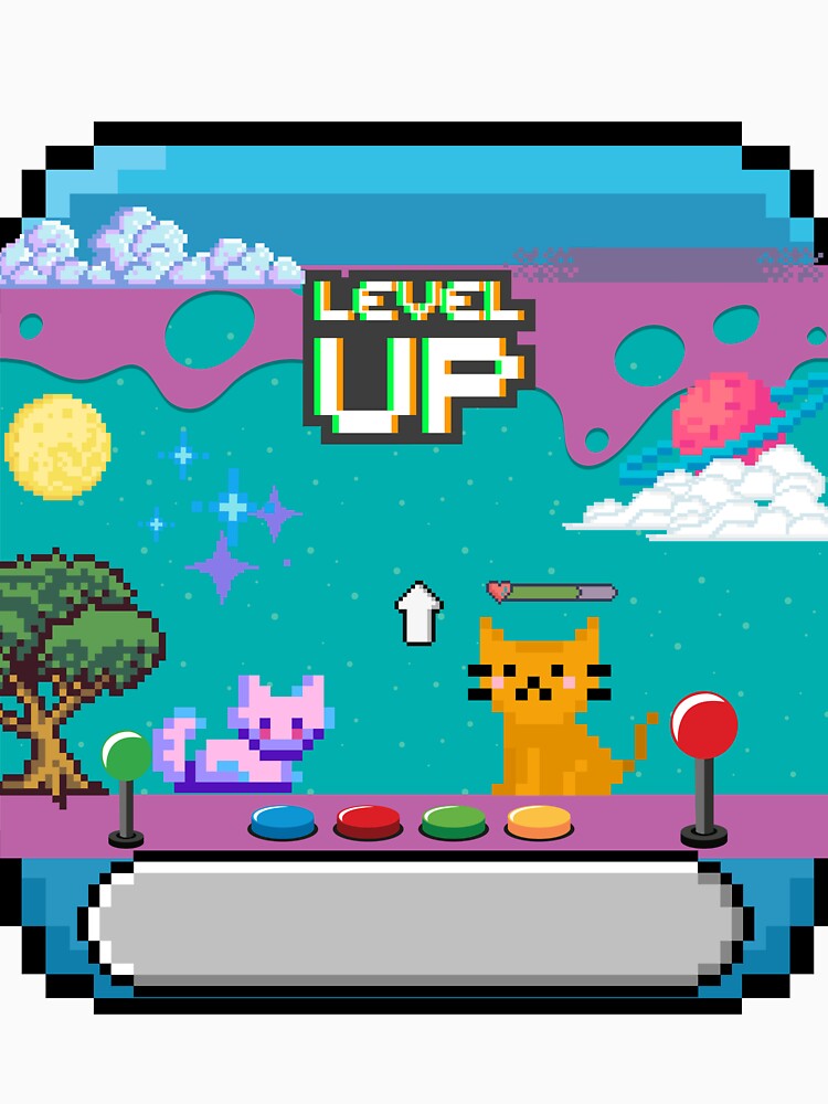 Level Up! – Retro Pixel Gamer Art by lazycreationaaa