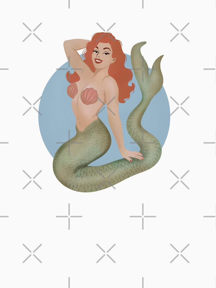 Vintage Mermaid - Pastel Blue by ellealsopaints