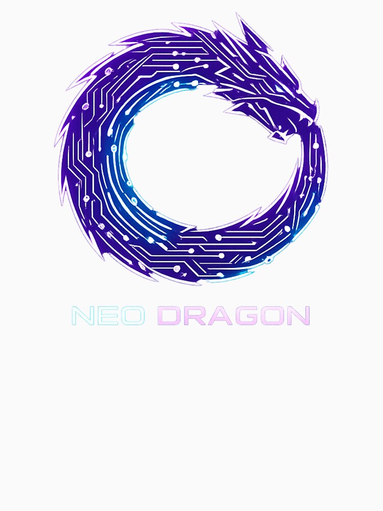 Neo Dragon Cyberpunk Logo – Futuristic Circuit Dragon Ouroboros Neon Tech Design by JonelCrafts