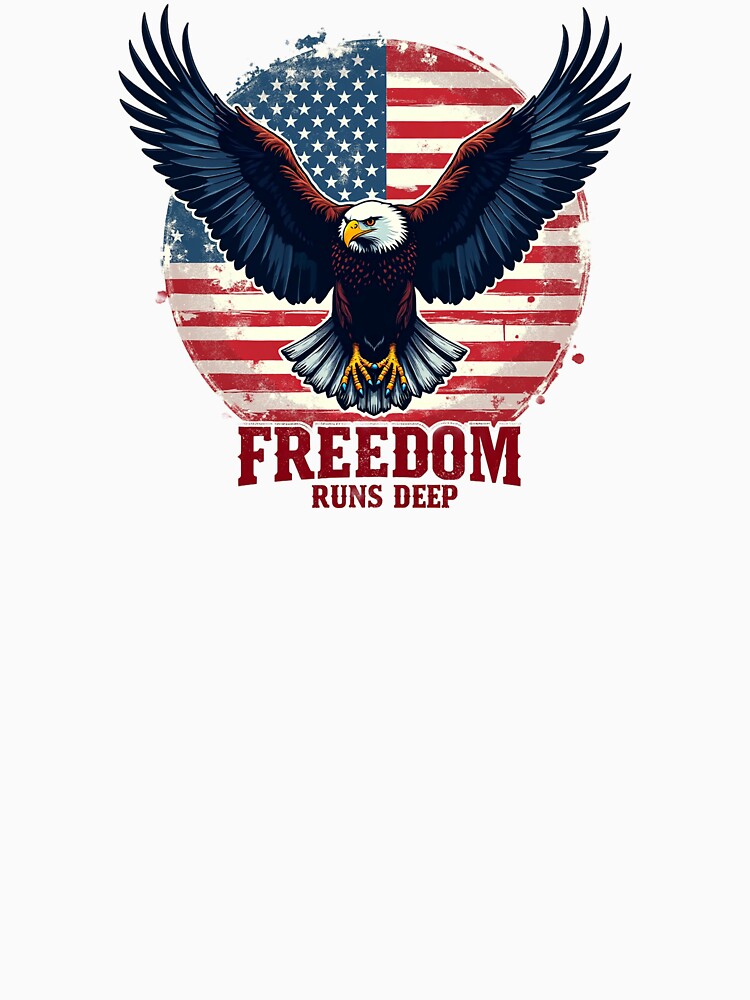 Freedom Runs Deep Patriotic Shirt, Vintage American Flag Tee by SNW-Collective
