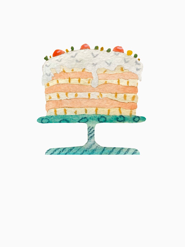 Cake textured a happy birthday watercolor sketch black by Yana Mustafina | Boho Soulful Designs