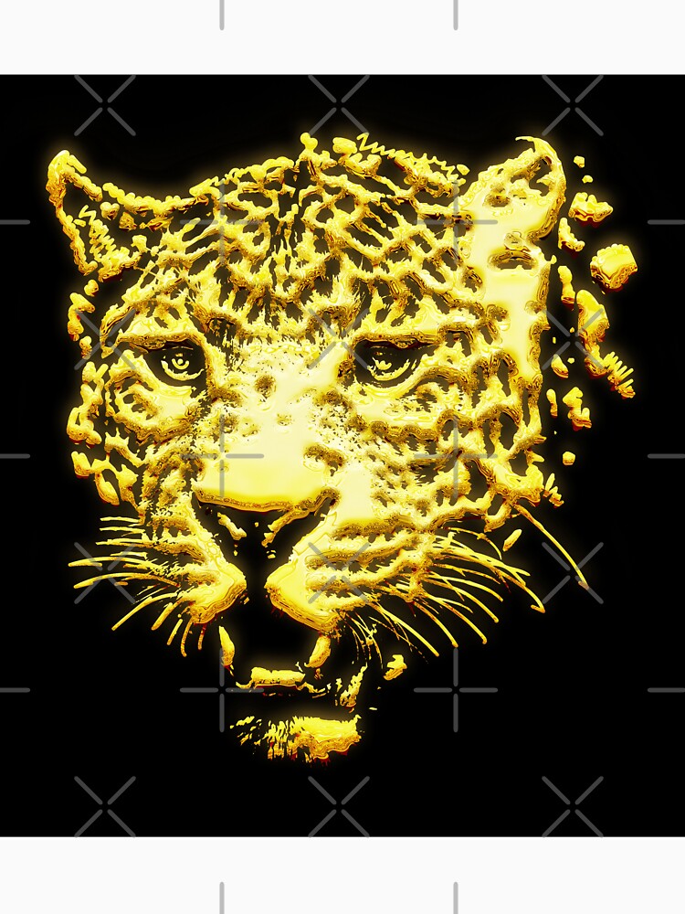 Tiger head golden 3d art t-shirt | Embrace the Majestic Roar with our Tiger Head Golden 3D Art T-Shirt by KARTICK DUTTA