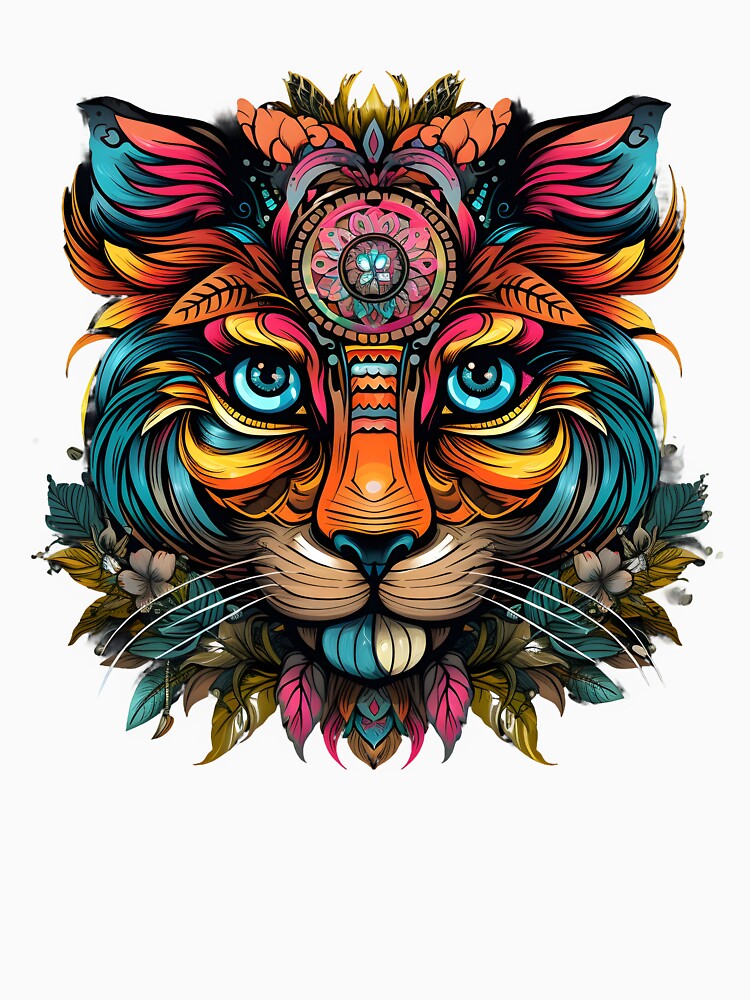 Tiger face art, colorful, tiger lovers by KAMESUN