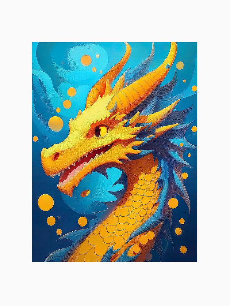 Yellow cartoon dragon. by BAR DEC