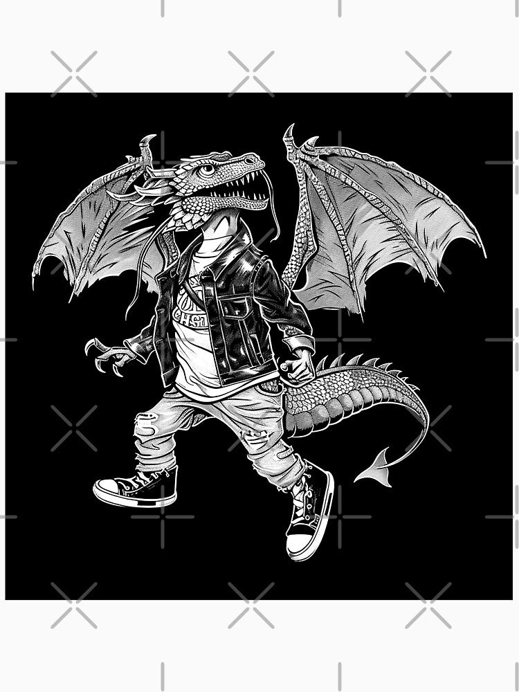 Streetwear Dragon Skater Fantasy Art by inkoutninja