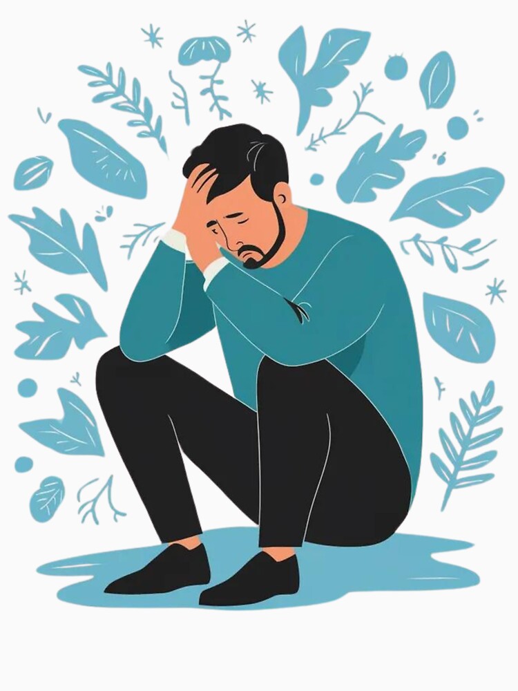 Sad Men Sitting Overthinking by ForgetMee