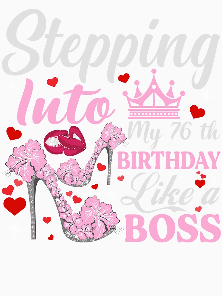 Stepping Into My 76th Birthday Like A boss T-Shirt Design by TshirtStoreBD24
