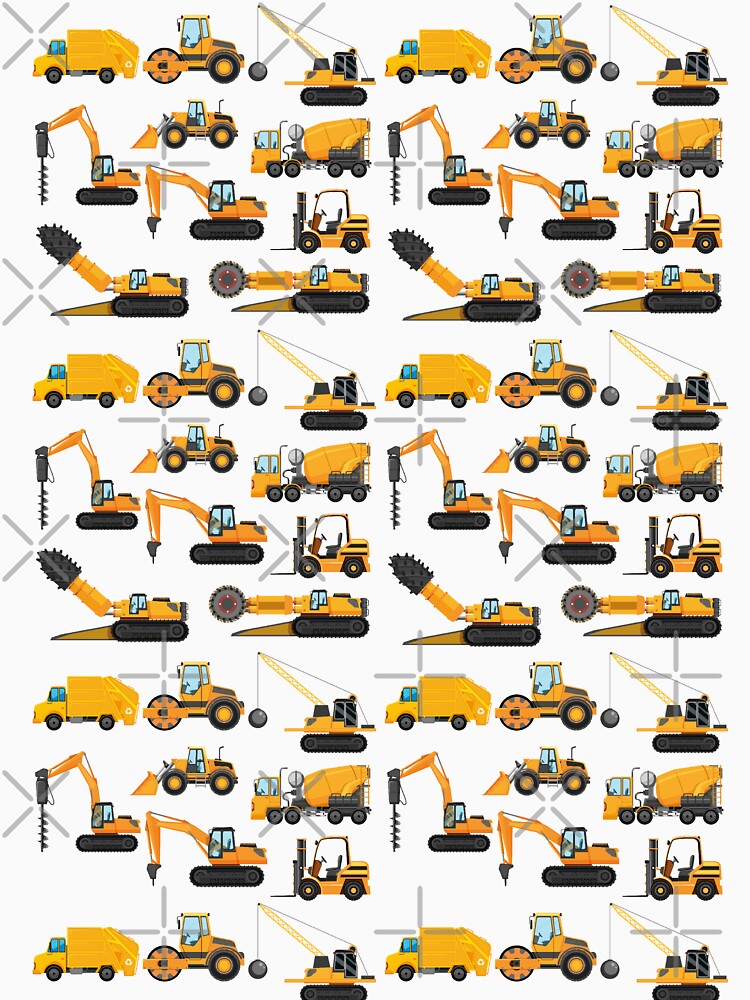 Different types of construction trucks and excavators by HelloFromAja