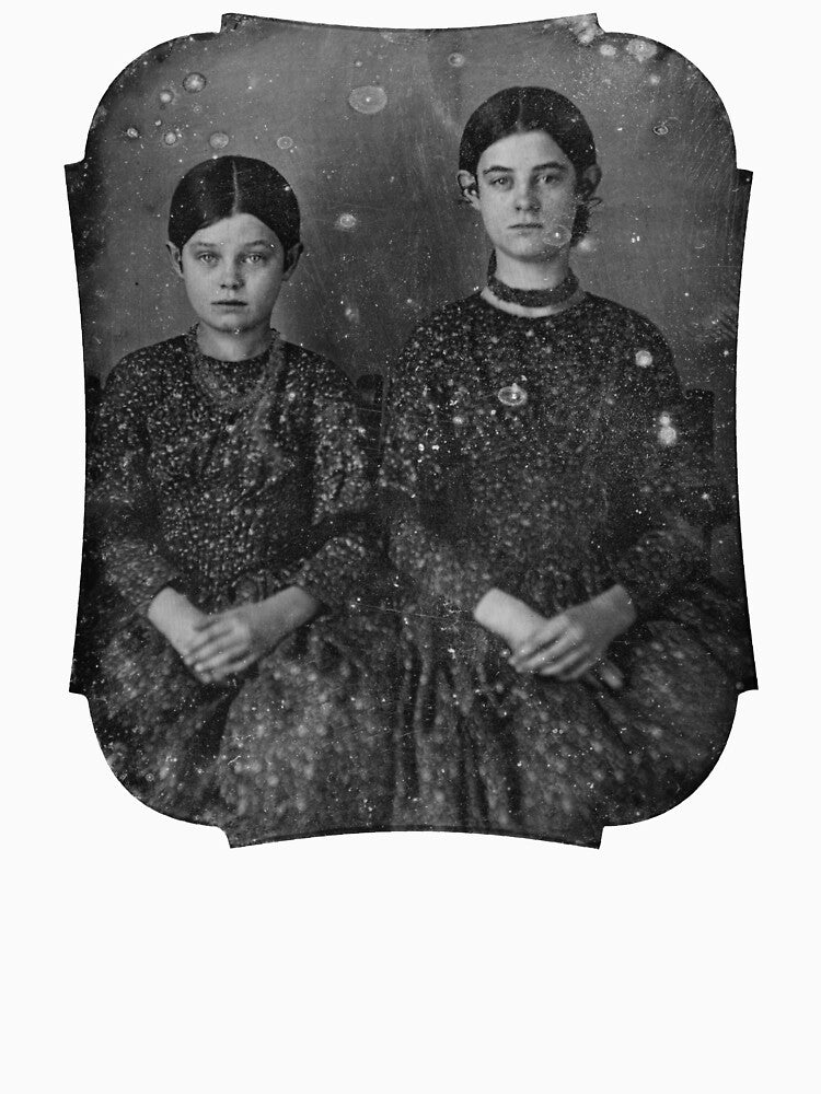 The Unidentified Sisters: Authentic 1850s Daguerreotype Portrait - Cutout by Mystral Art Studio