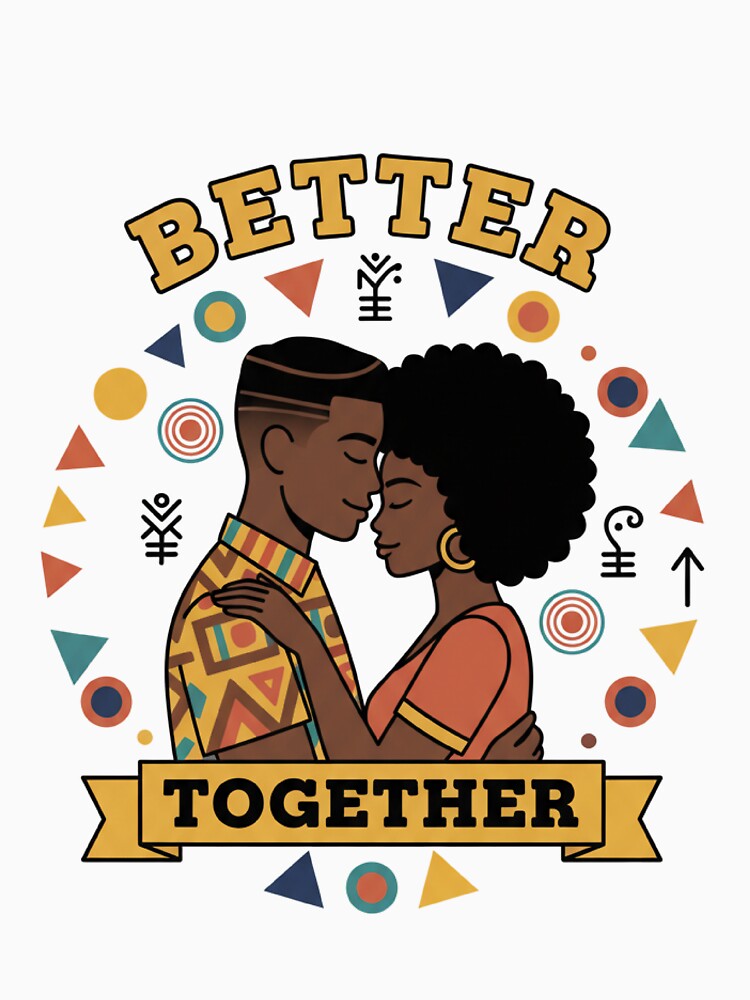 Better Together Romantic Couple T-Shirt & Sticker | Love Quote Design | Relationship Gift by achm