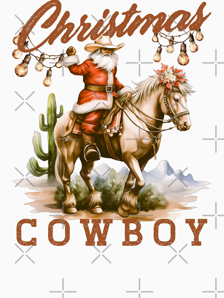Vintage Christmas Cowboy Santa by TeesFashion