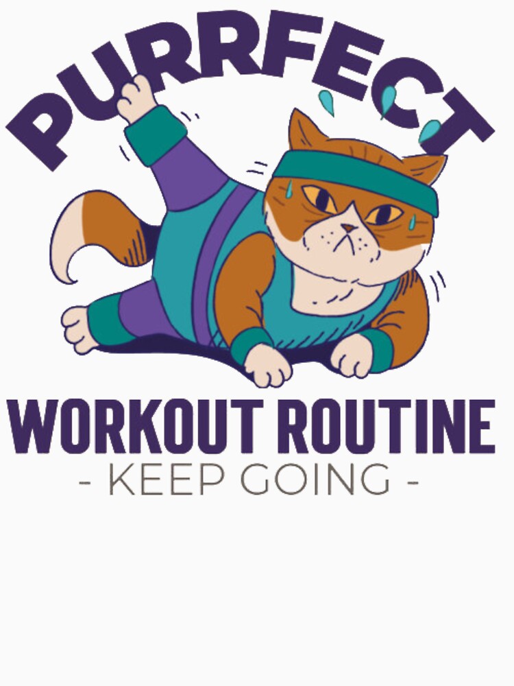 Funny Fitness Cat - Keep Going Workout Pun by GenZFashion000