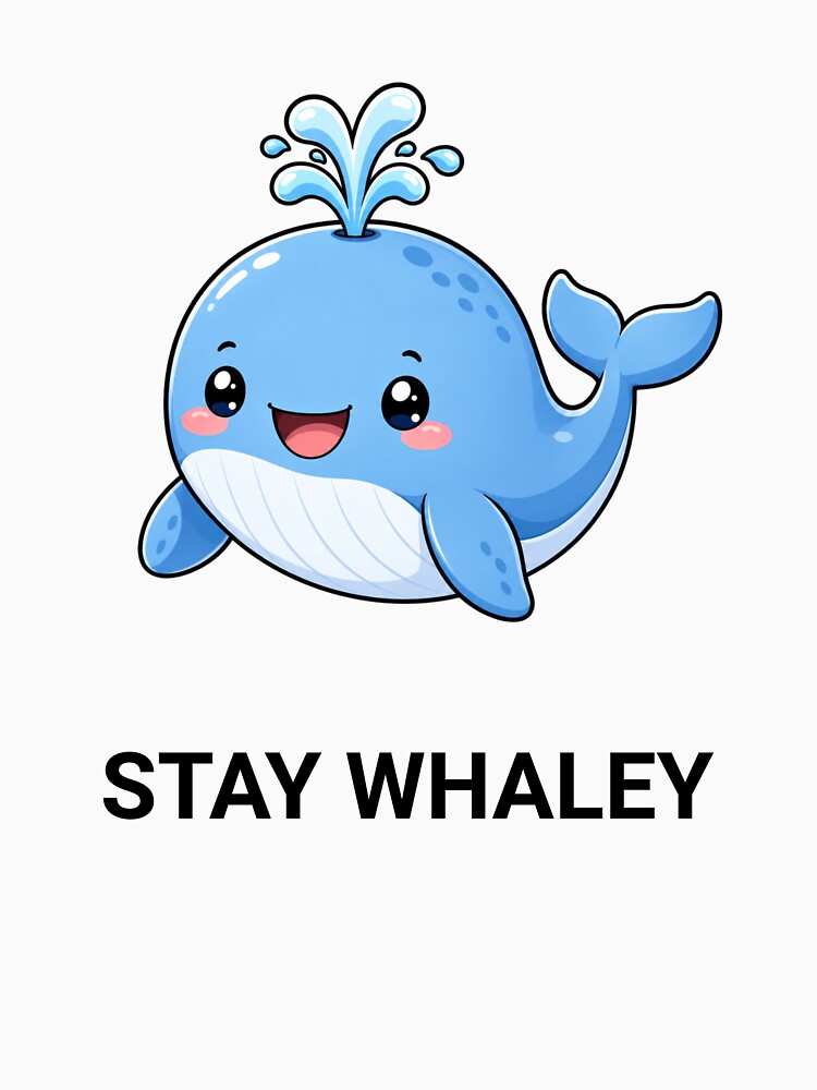 Stay Whaley Sweet Kawaii Whale Saying by BoosterShop