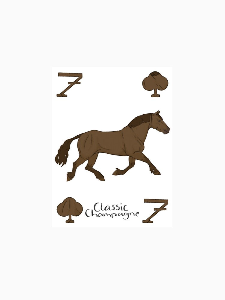 Classic champagne horse playing card by HarpsZoology