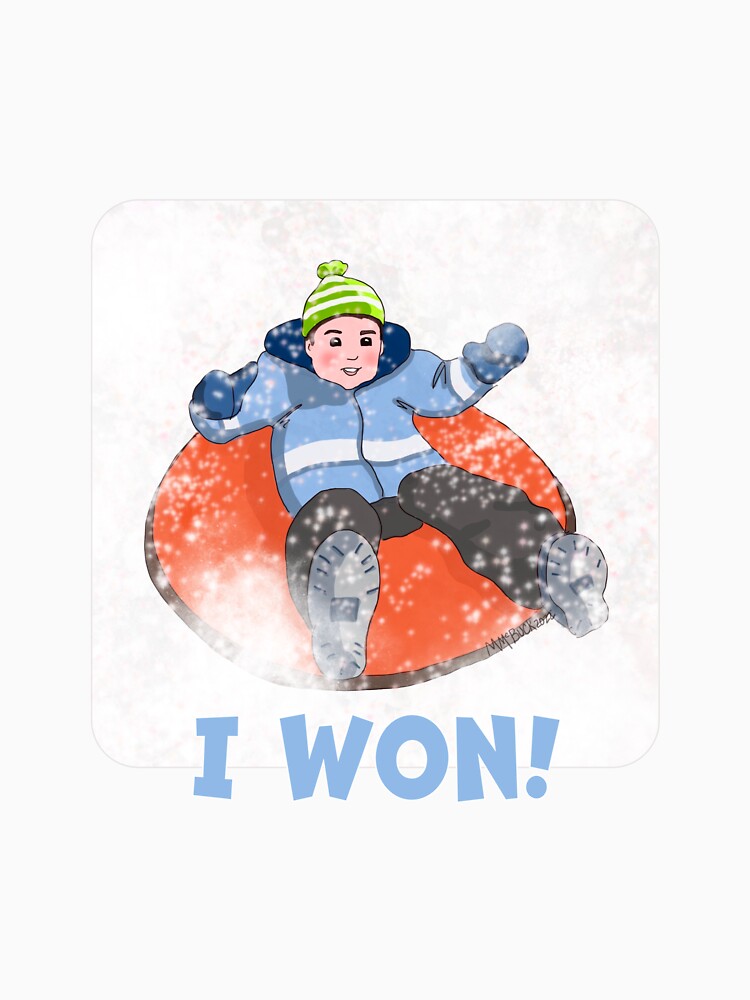 Snow Tubing Kids, I Won! by MMc Buck