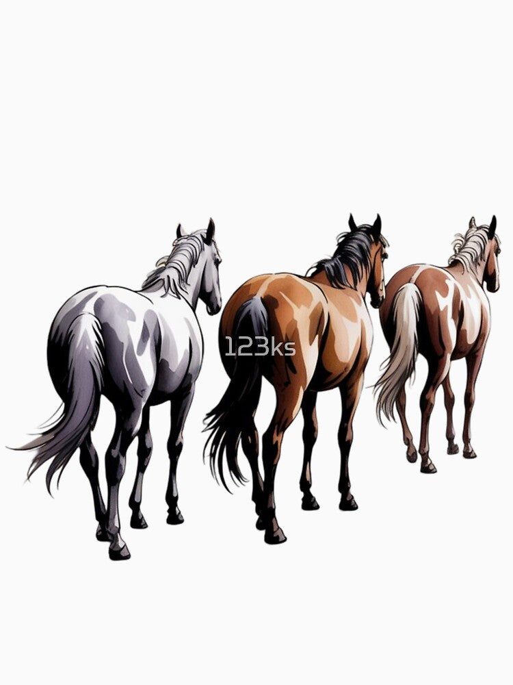 three horses walking by 123ks
