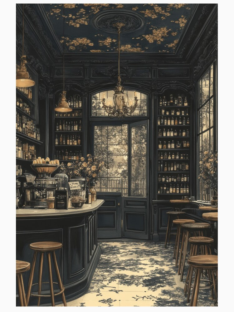 Dark Academia Vintage Café Interior by EverpageStudio