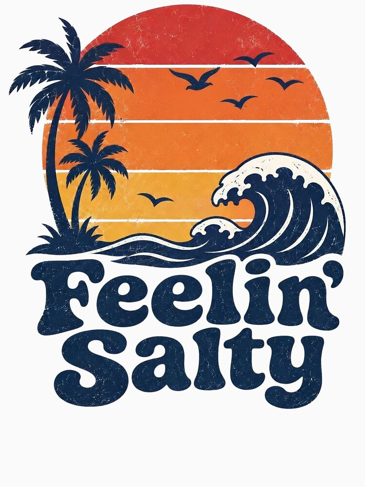 Funny Feelin Salty Beach Summer Vacation Vintage 70's Retro by clothesy7