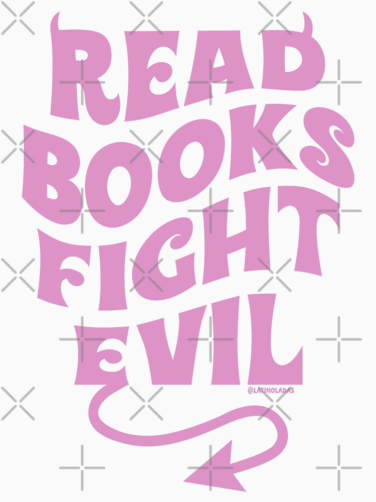 Read Books Fight Evil / Bookish Y2K Aesthetic Hot Pink Devil Tail For Bookworms Kindle Reading Lovers by Latinoladas