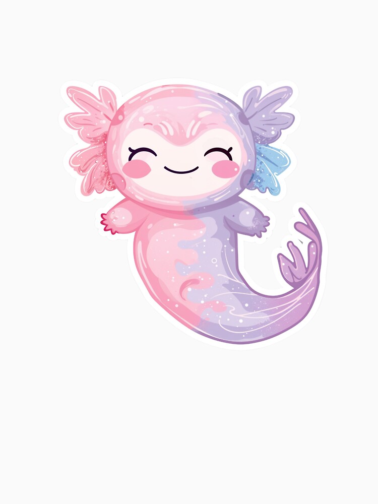 Cotton Candy Axolotl Sticker - Pastel Kawaii Cute Axolotl Art by Disco-Dazzler