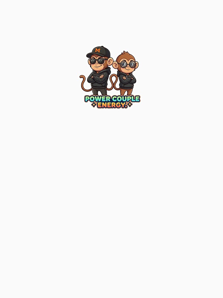 Power Couple Energy Monkey Sticker | Cute Matching Cartoon Couple by Newkidshub