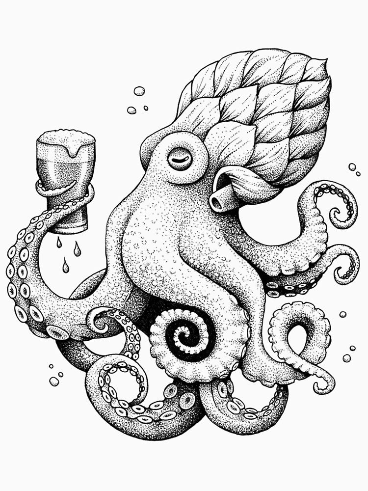 Hoptopus ,The Beer Drinking Octopus by Robeunningham