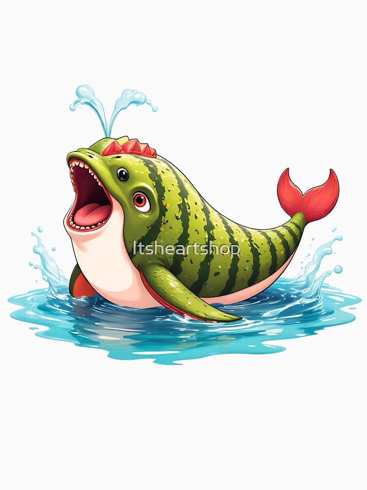 Funny Kawaii Watermelon Whale by Itsheartshop