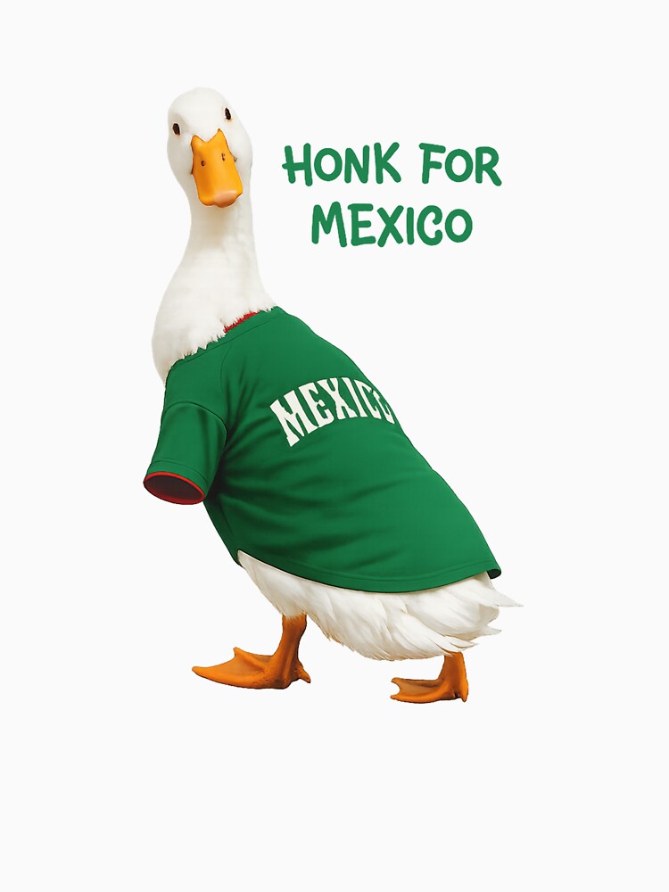 Viral Duck Wearing Mexico Shirt, Funny Mexico Football Fan Tee, Goose Meme by To101ARt