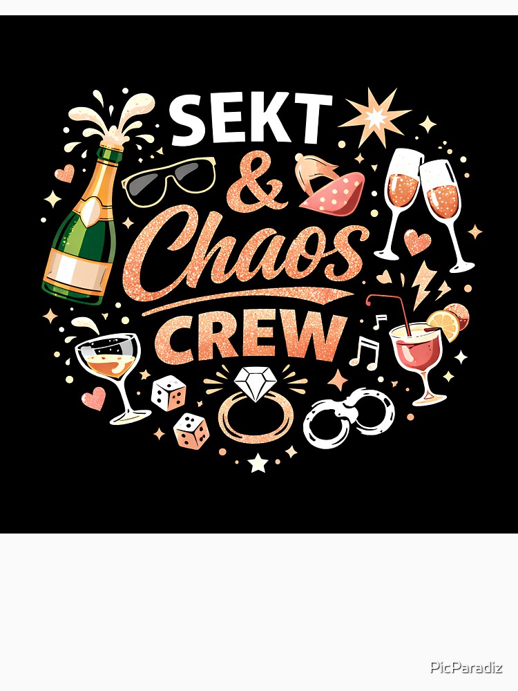 Champagne and Chaos Crew - Bachelor Party Design by PicParadiz