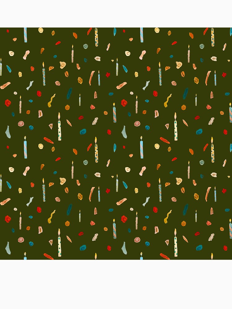 Confetti candle birthday cute pattern a watercolor green by Yana Mustafina | Boho Soulful Designs